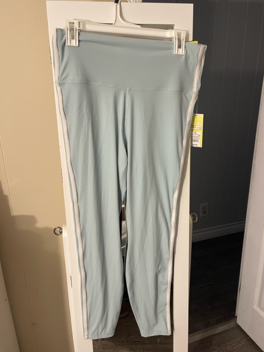 all in motion Light Blue High-Waist Leggings with White Side Stripe